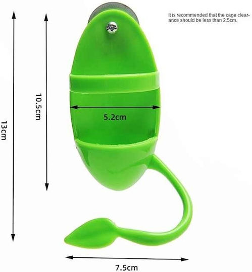 Metal Cage Food Base with Screw Support & Perch – Cuttlefish Bone Lettuce Apple – M5xW4xH10.5cm