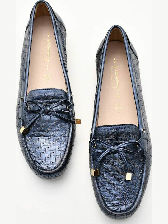 Capri Iii 1 Leather Women's Moccasins in Navy Blue Color