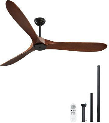 Vevor Ceiling Fan 182.88cm with Remote Control Brown
