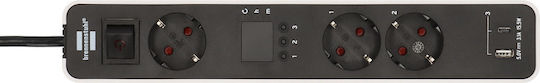Brennenstuhl Ecolor Power Strip 3 Positions with 1 USB-A and Cable 1.5m