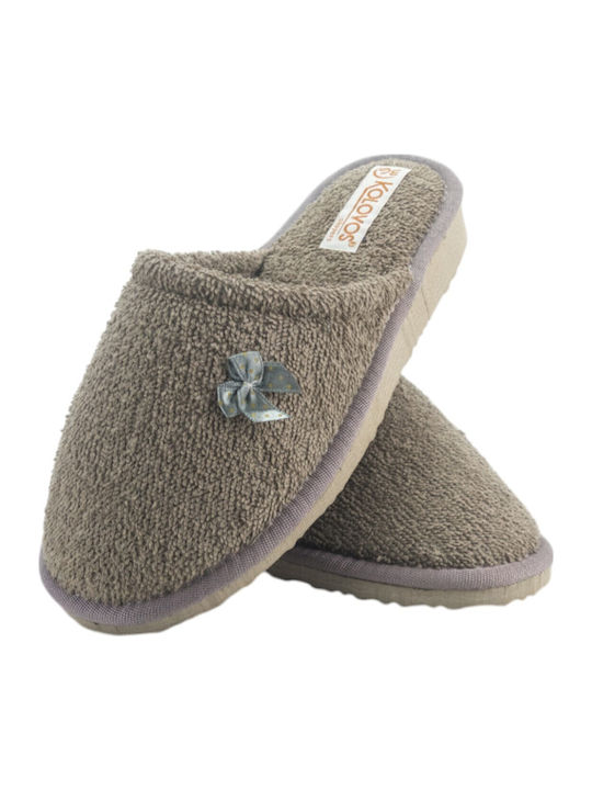 Closed Terry Women's Slippers Brown
