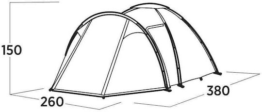 Easy Camp Σκηνή Camping Τούνελ Πράσινη με Διπλό Πανί 3 Εποχών 380x260x150εκ.