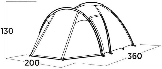 Easy Camp Σκηνή Camping Τούνελ Πράσινη 3 Εποχών για 3 Άτομα 360x200x130εκ.