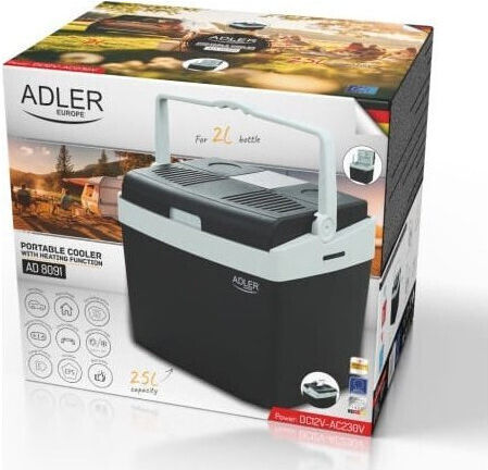 Adler Portable Fridge Thermoelectric 25L 12V / 230V Brown