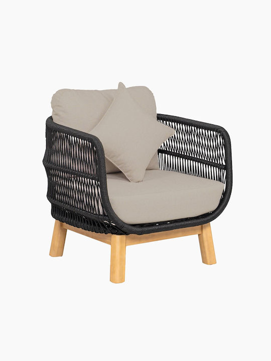 Woodwell Garten- und Outdoor-Möbelsets Mark 4 Stück Natur mit Kissen E2360,1