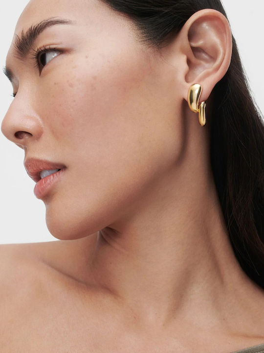 Kritsimis Earrings made of Silver Gold Plated with Stones