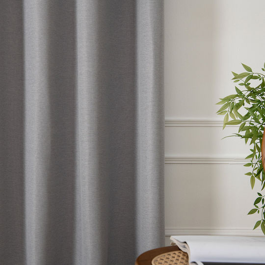 Beauty Home Κουρτίνα Συσκότισης με Τρουκς Γκρι 140x270εκ.