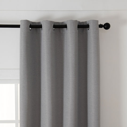 Beauty Home Κουρτίνα Συσκότισης με Τρουκς Γκρι 140x270εκ.