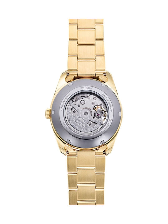 Orient Semi Skeleton Men's Watch 40.8mm Automatic with Gold Metal Bracelet