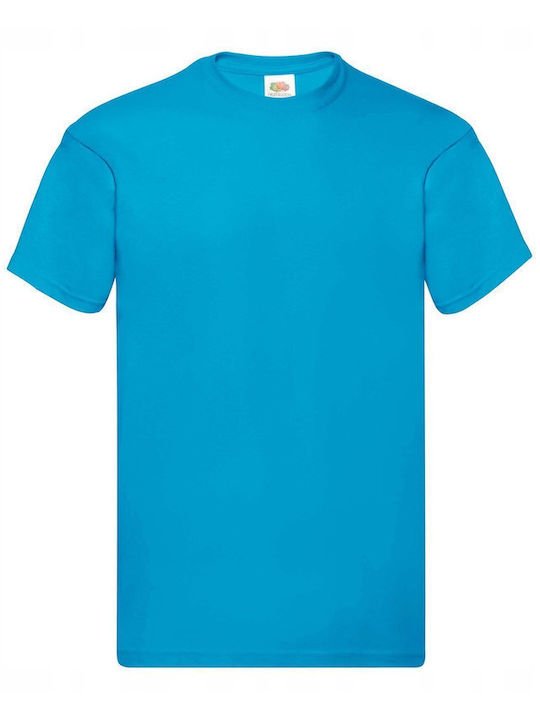 Fruit of the Loom Ανδρικό Διαφημιστικό T-shirt Κοντομάνικο Azure Blue