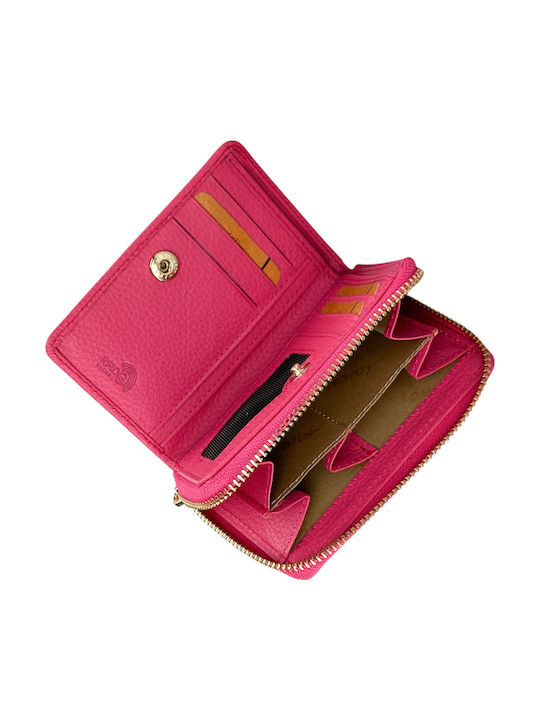 Small Leather Women's Wallet Classic with RFID Pink