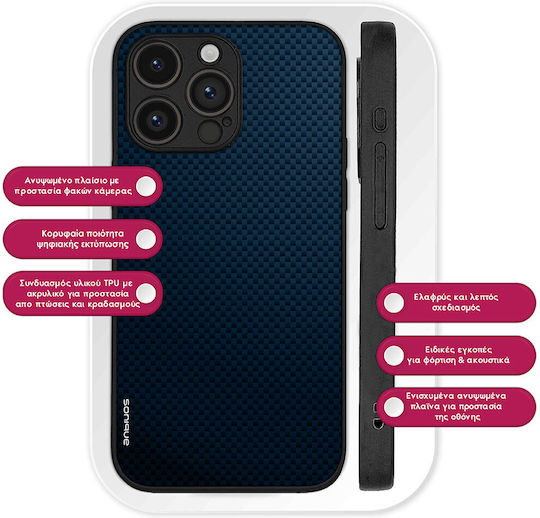 Калъф Sonique Carbon Series за Motorola Moto G84 5G Син