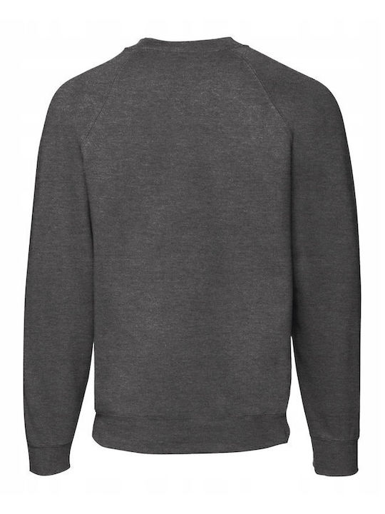 Fruit of the Loom Raglan Ανδρικό Διαφημιστικό Φούτερ Μακρυμάνικο Dark Heather Grey
