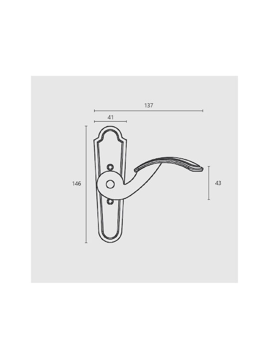 Zogometal 145 Λαβή Παραθύρου με Πλάκα Μαύρο Ματ 458
