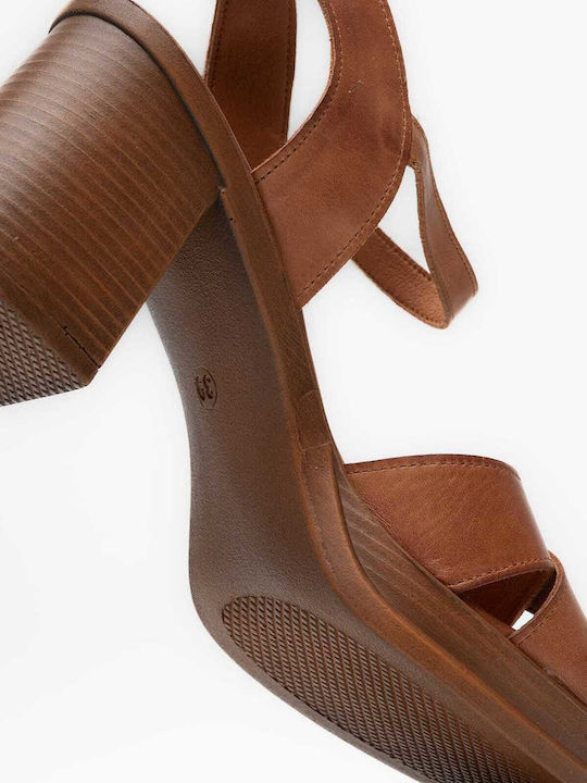 Leather Sandals Tabac Brown