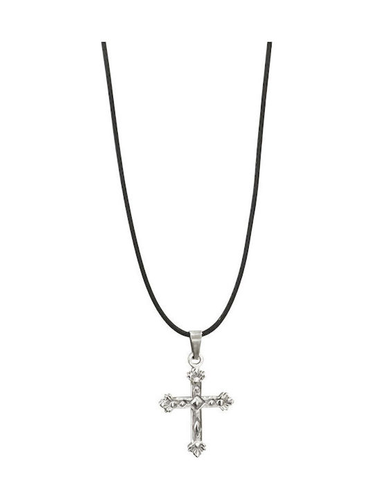 Women's Cross from Gold Plated Steel with Cord