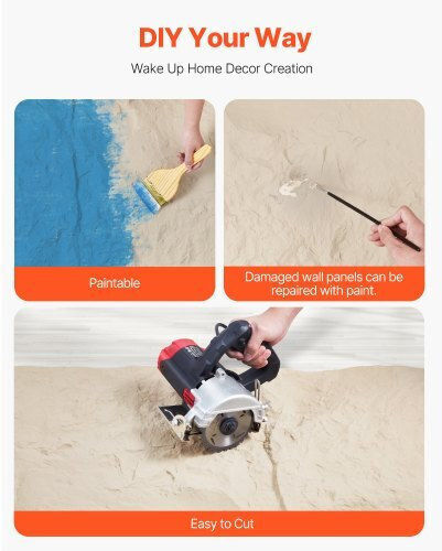 3D Wall Panels With Glue Yellow 48x24cm 4 Pieces