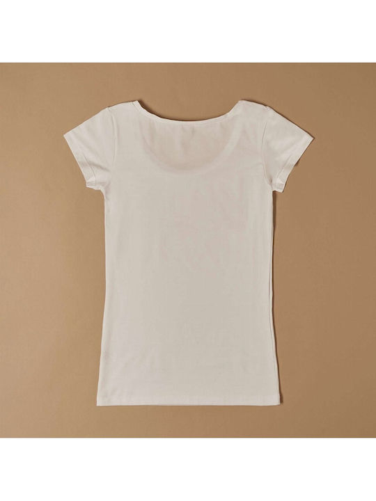 Women's Short Sleeve T-Shirt Elastane White Size XS