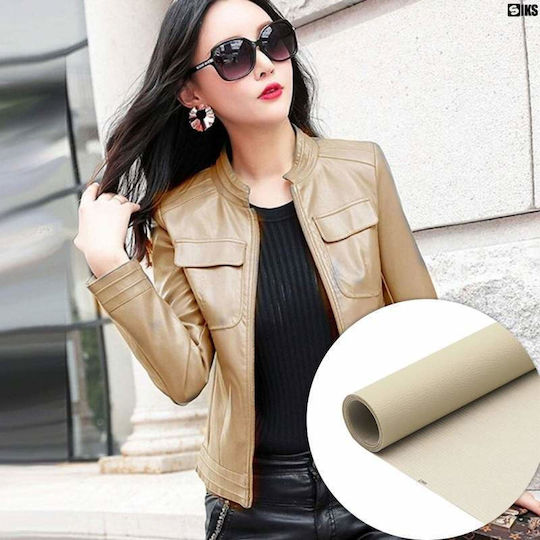 Siks Eco-friendly Leather Film Self-adhesive Sofa Armchair Chair Repair Car Interior Size 75 X 250 Cm Cream