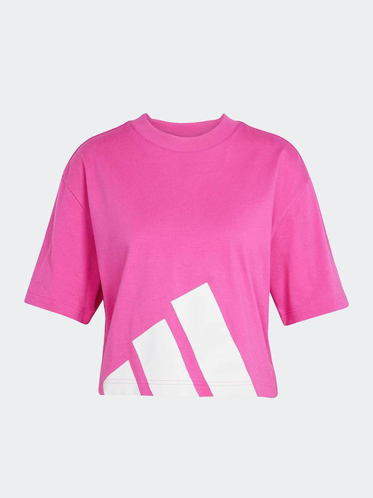 Essentials Big Logo Boyfriend Дамска Спортна Блуза Къс Ръкав Фуксия