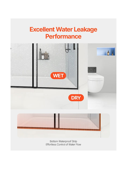 Vevor Fixed Side Bathtub 56-60x145cm Chrome