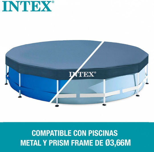 Intex Sun Protective Round Pool Cover Prism & Metal Frame with Frame Diameter 366cm 1pcs