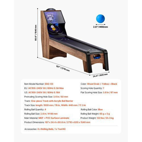 Vevor Παιχνίδι Τραπέζι Arcade Roll & Score