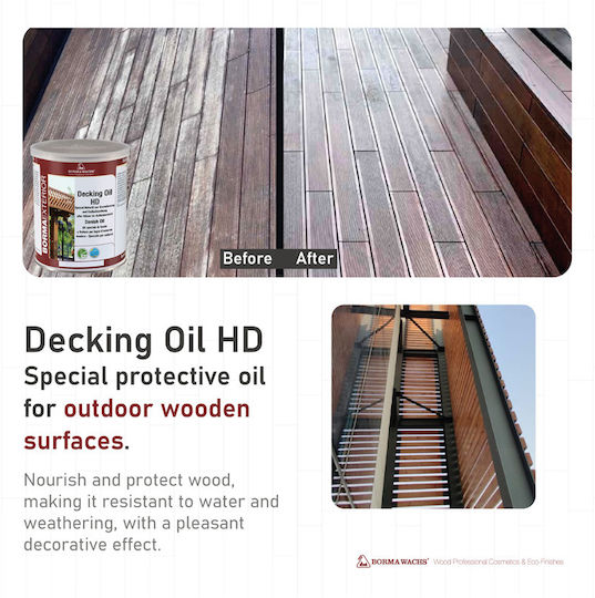 Borma Wachs Decking Oil - Danish Oil Λάδι Συντήρησης Άχρωμο Ματ 1lt