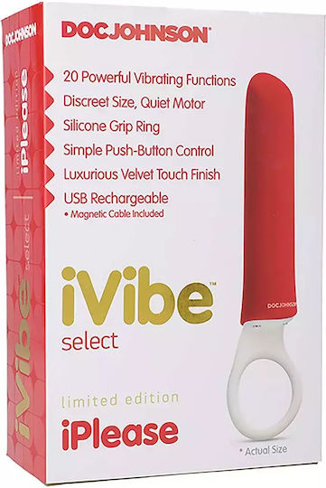 Doc Johnson Iplease Mini Вибратор 20см Червен