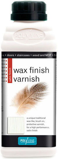 Polyvine Wax Finish Acrylic Clear Surface Varnish Water White Satin 500ml