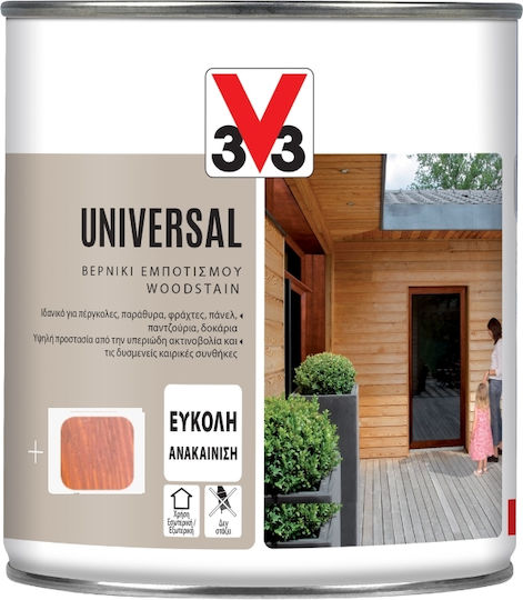 V33 Wood Protector Universal Βερνίκι Εμποτισμού Νερού Όρεγκον Σατινέ 750ml