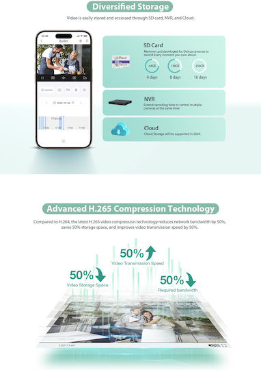 Dahua DH-F4C-PV IP Surveillance Camera Wi-Fi Full HD+ 4MP Waterproof with Two-Way Communication and Lens 2.8mm