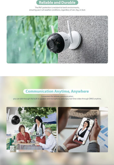 Dahua DH-F4C-PV IP Surveillance Camera Wi-Fi Full HD+ 4MP Waterproof with Two-Way Communication and Lens 2.8mm