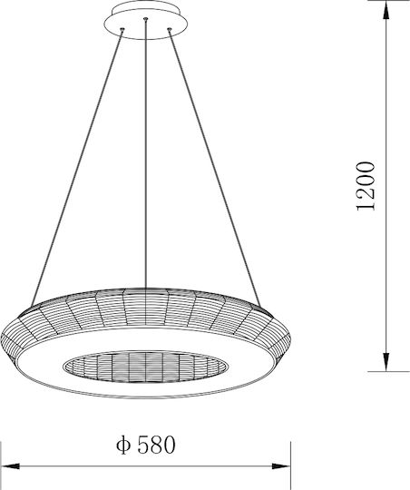 Sun Light Κρεμαστό Φωτιστικό Μαύρο LED 58x120x58εκ.