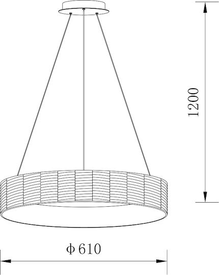 Sun Light Κρεμαστό Φωτιστικό Μαύρο LED 61x120x61εκ.