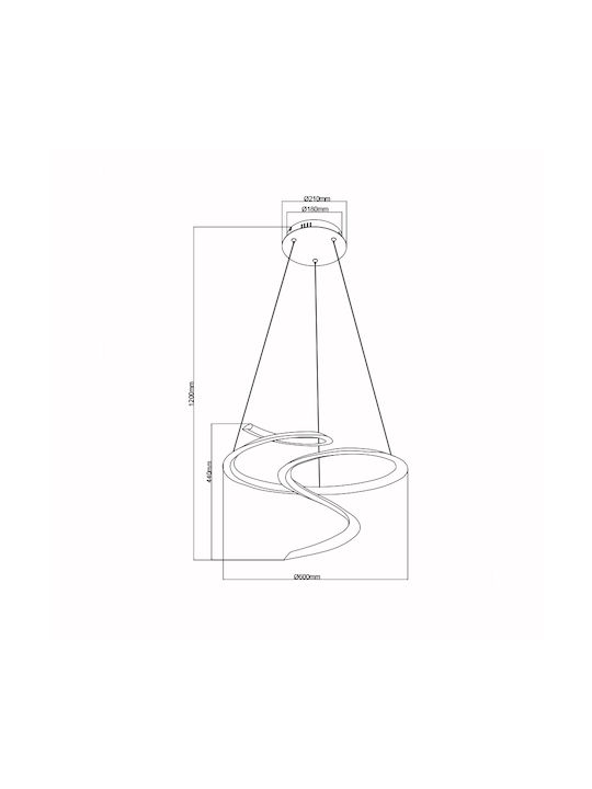 Sun Light Pendant Light Gold 60x150x60cm