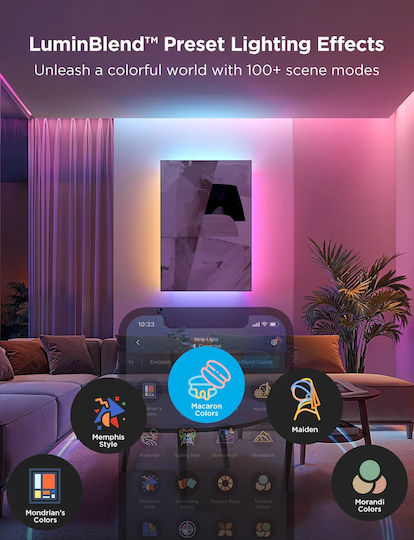 Govee Smart Ταινία LED Wi-Fi RGBIC Φως 5m με Τροφοδοτικό