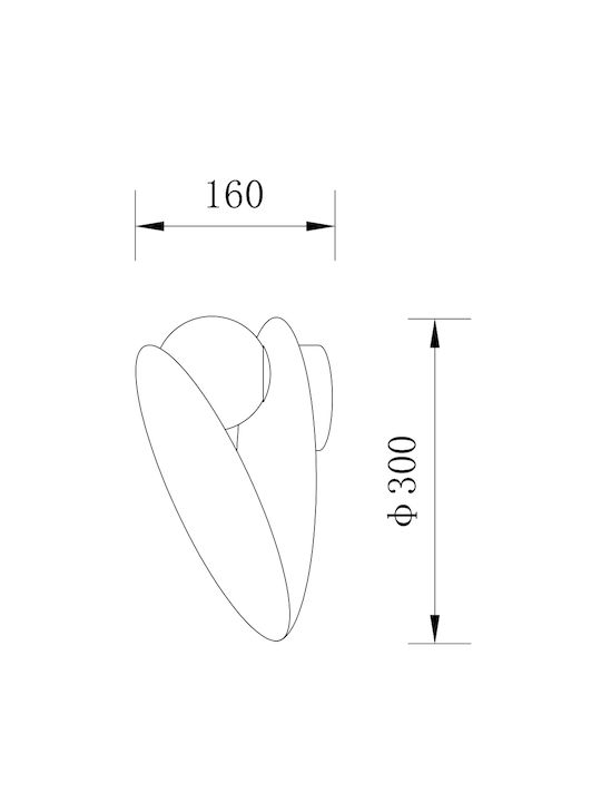 Sun Light Lumină de Perete Portocaliu 30cm
