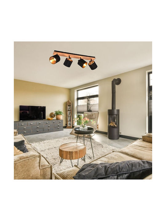 Trio Lighting Tommy Spot with 4 Lights and with Socket E14 in Black Color