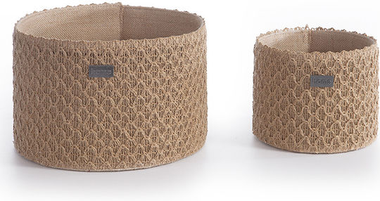 Nef-Nef Homeware Decorative Basket Wicker Beige 32x32x20cm