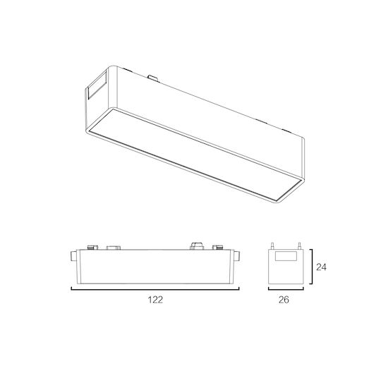 Sun Light LED Γραμμικό Φωτιστικό Οροφής Ρυθμιζόμενο Λευκό