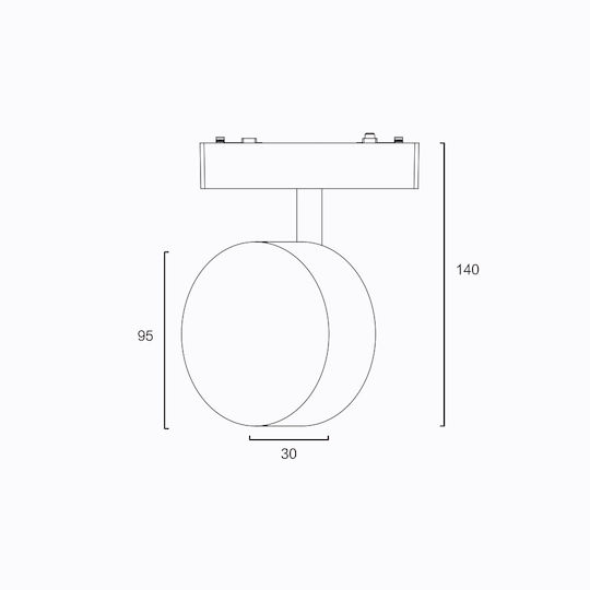 Sun Light LED Γραμμικό Φωτιστικό Οροφής 9W Ψυχρό Λευκό με Ρυθμιζόμενη Ένταση Μ14xY14εκ.