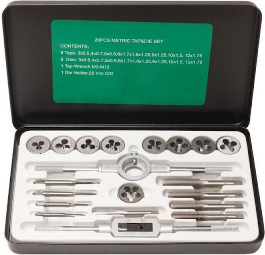 Rockforce RF-M020-1 Gewindebohrer & Schneideisen Set 20Stück
