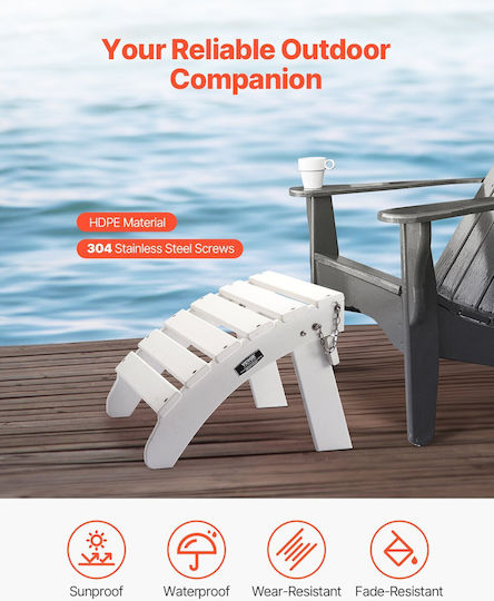 Vevor Adirondack Ottoman 17,7l X 19,7w X 13,8h Ίντσες Hdpe Πτυσσόμενο Υποπόδιο Λευκό Vevor Adirondack Ottoman 17,7l X 19,7w X 13,8h Ίντσες Hdpe Πτυσσόμενο Υποπόδιο Λευκό