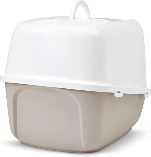 Savic Nestor Jumbo Cat Toilet Closed White L66.5 x W48.5 x H46.5cm