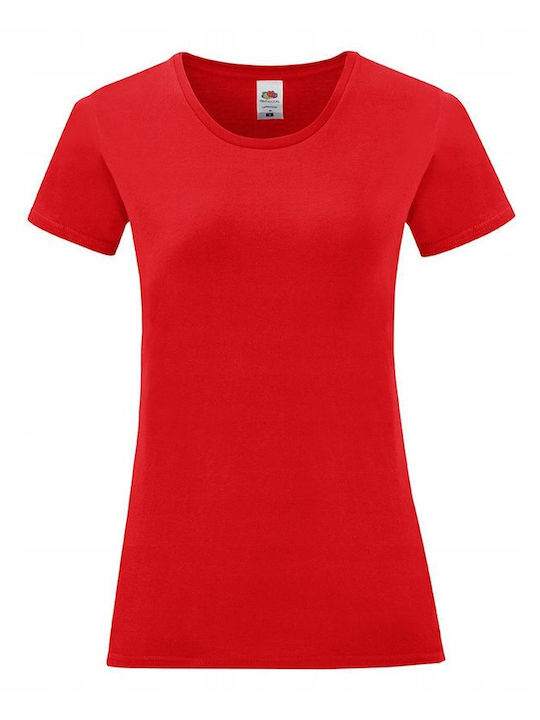 Fruit of the Loom Iconic Tricou Promoțional de Damă Roșu