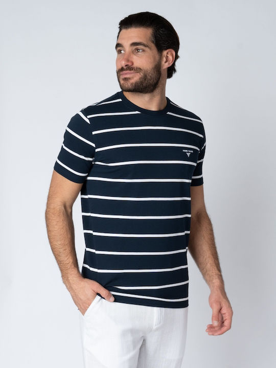 Kurzarmbluse Navy/white