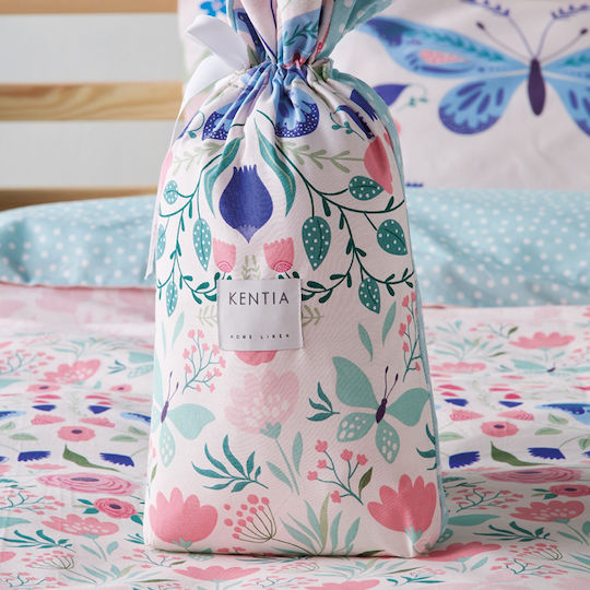 Kentia Pieta Set Kinderbettbezug Einzel mit Kissenbezug Baumwolle Rosa 165x245cm