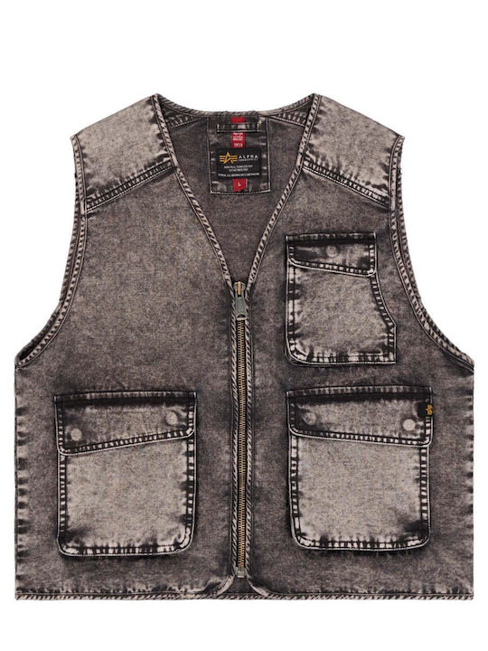 Sleeveless Denim Jacket Black