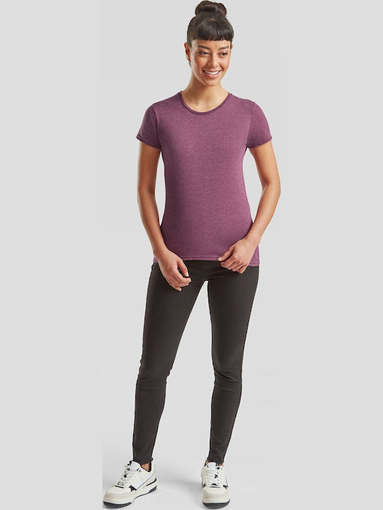 Fruit of the Loom Iconic Werbe-T-Shirt Heather Burgundy